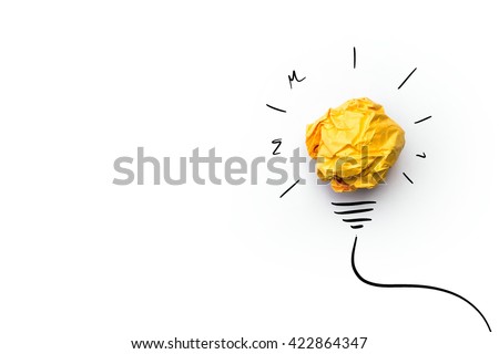 Concept creative idea and innovation with paper ball.Doodle art concept,illustration painting