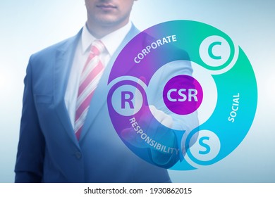 Concept Of CSR - Corporate Social Responsibility With Businessma