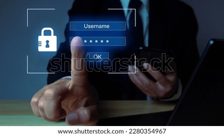 Concept of cyber security, data security and encryption, secure access to user personal data, secure internet access, digital cybercrime, data protection from hackers.