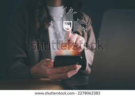 Concept of cyber security. identification information security and encryption, secure access to user's personal information, secure Internet access, Login, User, cybersecurity.