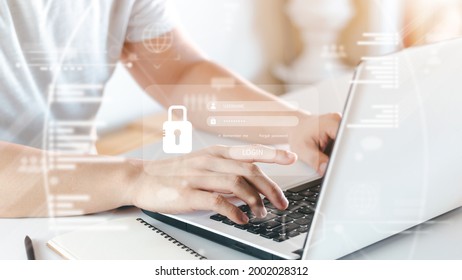 Concept Of Cyber Security, Information Security And Encryption, Secure Access To User's Personal Information, Secure Internet Access, Cybersecurity.