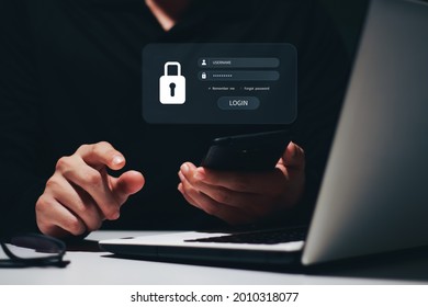 Concept of cyber security, information security and encryption, secure access to user's personal information, secure Internet access, cybersecurity.