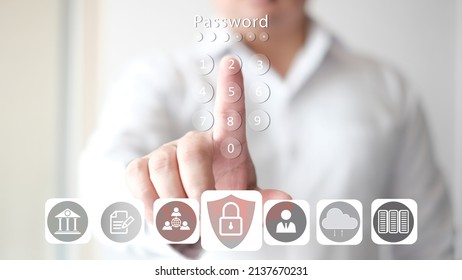 Concept of cyber security, information security and encryption, secure access to user's personal information, secure Internet access, cybersecurity.  2Fa, Two-Factor Authentication, protect data..