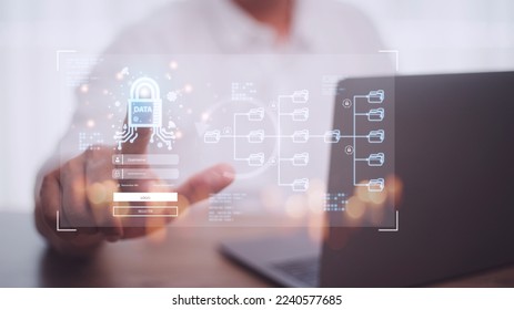 Concept of cyber security, information security and encryption, secure access to user's personal information, secure Internet access, cybersecurity.