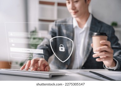 Concept of cyber security, information security and encryption, secure access to user's personal information, secure Internet access, cybersecurity.