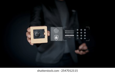 Concept of cyber security, information security and encryption, secure access to user's personal information, secure Internet access, cybersecurity.
