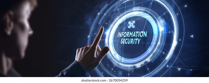 Concept of cyber security, information security and encryption, secure access to personal information, secure Internet access, cybersecurity.