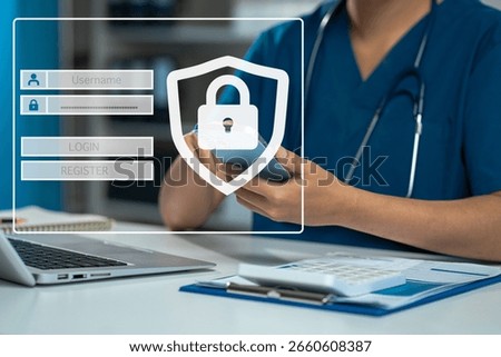 Concept of cyber security, information security and encryption, secure access to user's personal information, secure Internet access, cybersecurity.