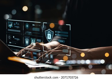 Concept Of Cyber Security, User Type Login, And Password, Keeping User Personal Data Safe, Encryption, Secure Internet Access, Cyber Security.