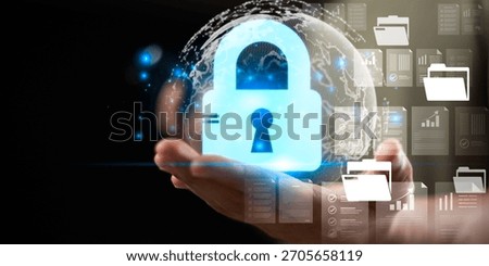 Concept of cybersecurity, global data protection, and digital trust representing secure networks, privacy systems, and futuristic technology for safe information management.