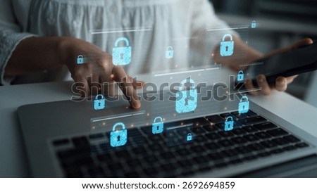 Concept of cybersecurity and a secure network. Multiple layers of data encryption and firewall protection in browsers ensure online privacy and safety from cyber threats. Parse