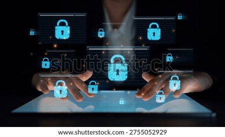 Concept of cybersecurity and a secure network. Multiple layers of data encryption and firewall protection in browsers ensure online privacy and safety from cyber threats. Parse