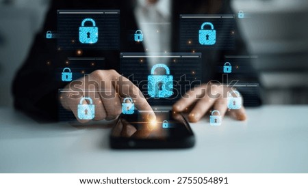 Concept of cybersecurity and a secure network. Multiple layers of data encryption and firewall protection in browsers ensure online privacy and safety from cyber threats. Parse