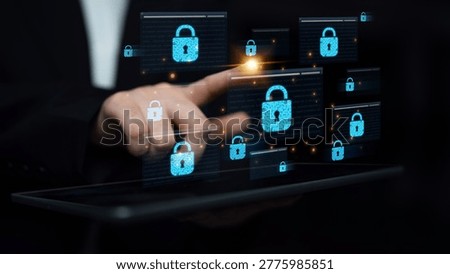 Concept of cybersecurity and a secure network. Multiple layers of data encryption and firewall protection in browsers ensure online privacy and safety from cyber threats. Parse