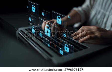 Concept of cybersecurity and a secure network. Multiple layers of data encryption and firewall protection in browsers ensure online privacy and safety from cyber threats. Parse