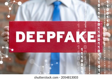 Concept Of Deepfake. Deep Fake - Electronic Face Swap Technology.