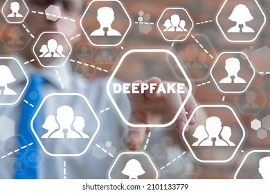 Concept Of Deepfake. Deep Fake - Electronic Face Swap Technology.