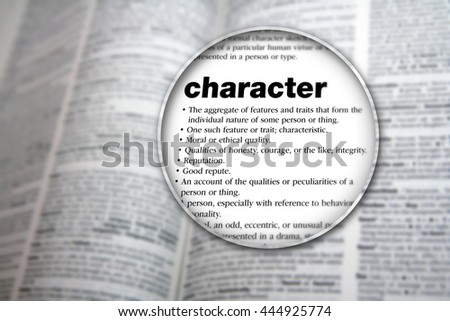 Concept design for the word 'Character'.