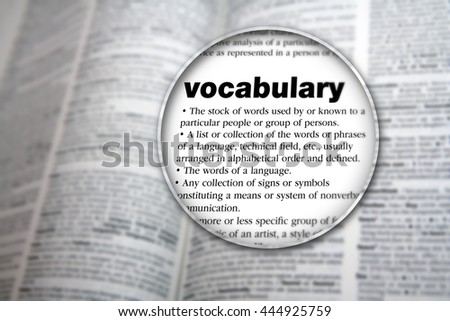 Concept design for the word 'Vocabulary'.