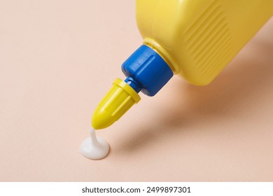 Concept of different office stationery with glue