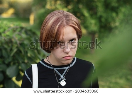 Similar – 0815-Leck-mich-am-Arsch-Stimmung | Portrait am Fenster