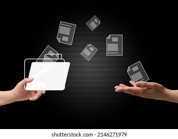 Concept Of Document Flow In The Company, Transition To Paperless Technology. Electronic Document Management, Reduction Of Bureaucracy. Fast Exchange Of Information Between Users In The Global Network