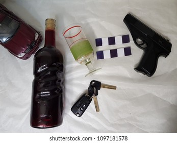 Concept driving and drinking. Don't kill people