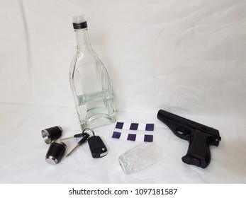 Concept driving and drinking. Don't kill people