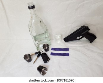 Concept driving and drinking. Don't kill people