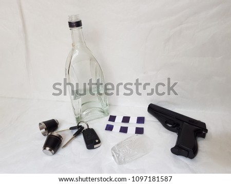 Concept driving and drinking. Don't kill people