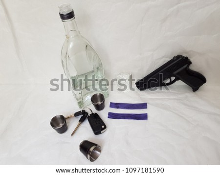 Concept driving and drinking. Don't kill people