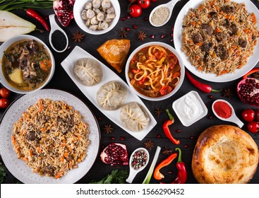 Assorted Uzbek Food Set Pilaf Samsa Stock Photo (Edit Now) 644368891