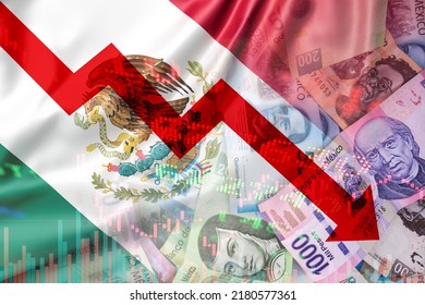 Concept Of Economic Crisis In Mexico.