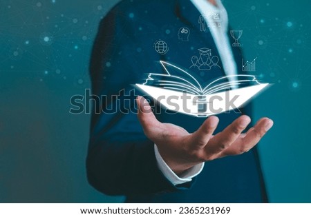 Concept of e-learning technology Humans use online education training and internet webinars for personal development and professional qualifications. Digital courses to develop new skills