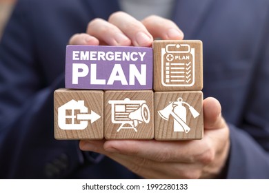 Concept of Emergency Preparedness Plan. Business Evacuation Training concept. Emergency preparedness instructions for safety.