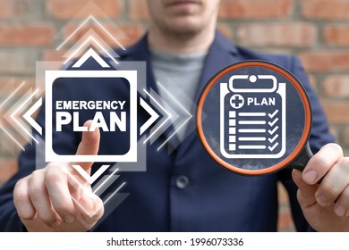 Concept Of Emergency Preparedness Plan. Business Evacuation Training Concept. Emergency Preparedness Instructions For Safety.