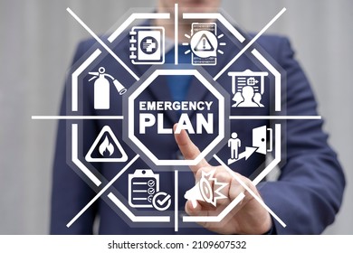 Concept of Emergency Preparedness Plan. Business Evacuation Training Concept. Emergency preparedness instructions for safety.