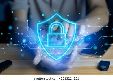 The concept of encryption, access code, online data protection