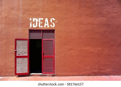 Concept - The Entrance And Exit To The Great Wall Of Words Written Ideas