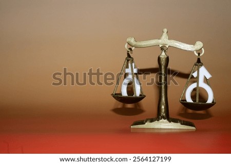 Concept of equity and equality between men and women, scale