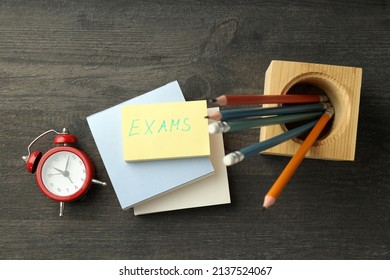 Concept of exams and tests, top view