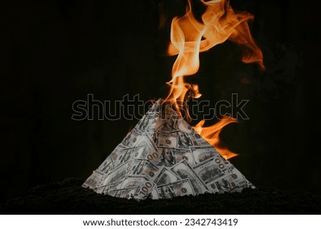 The concept of exchange in financial markets is the collapse of the financial system of capitalism. collapse of a financial pyramid, dollars are burning in the dark.
