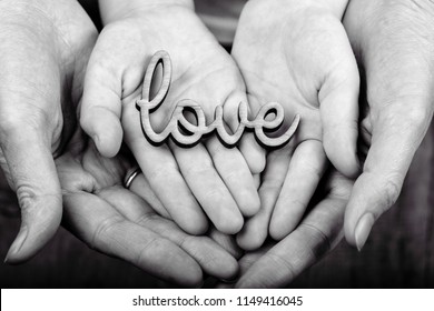 Concept Family Values Hands Holding Word Stock Photo 1149416045 ...