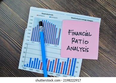 Concept of Financial Ratio Analysis write on sticky notes isolated on Wooden Table. - Shutterstock ID 2198222917