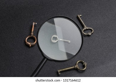 Concept of finding right,safe decision and solve the problem.Key is a symbol of great resolution