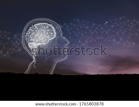 Concept the flow of imagination in the human brain.
