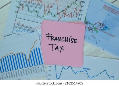 Concept Of Franchise Tax Write On Sticky Notes Isolated On Wooden Table.