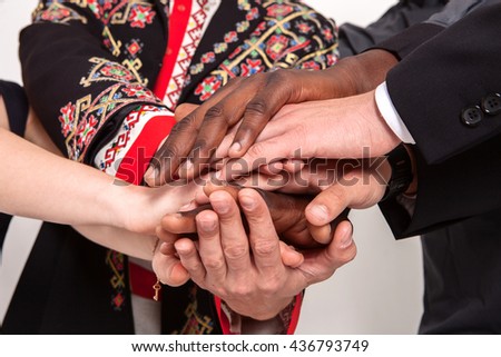 The concept of friendship among peoples. Business concept of team building and partnerships.