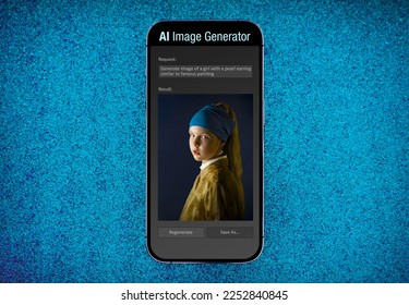 Concept of generating photo-realistic image by AI (Artificial Intelligence) software - Shutterstock ID 2252840845