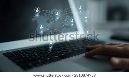 Concept of a global workforce and remote team collaboration. This international network represents professional human resources and social community connections across the world. Parse